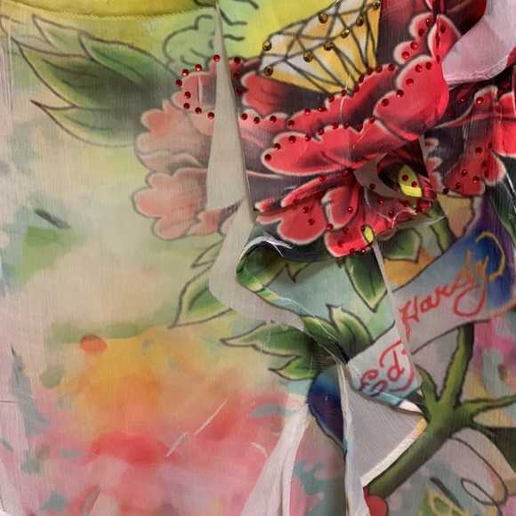 Ed Hardy Ruffled Blouse - Picture 3 of 13